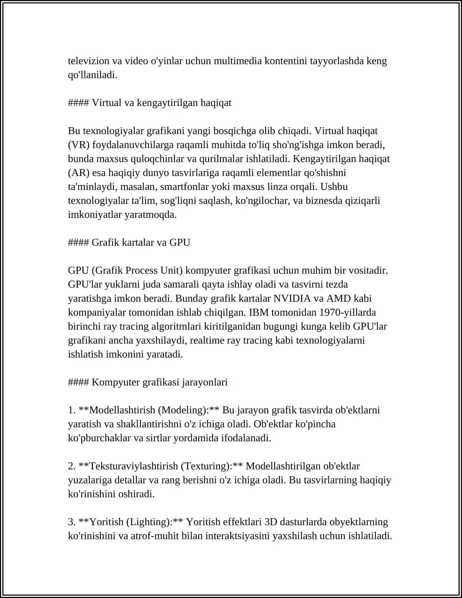 KOMYUTER GRAFIKASI VA UNING TURLARI 4