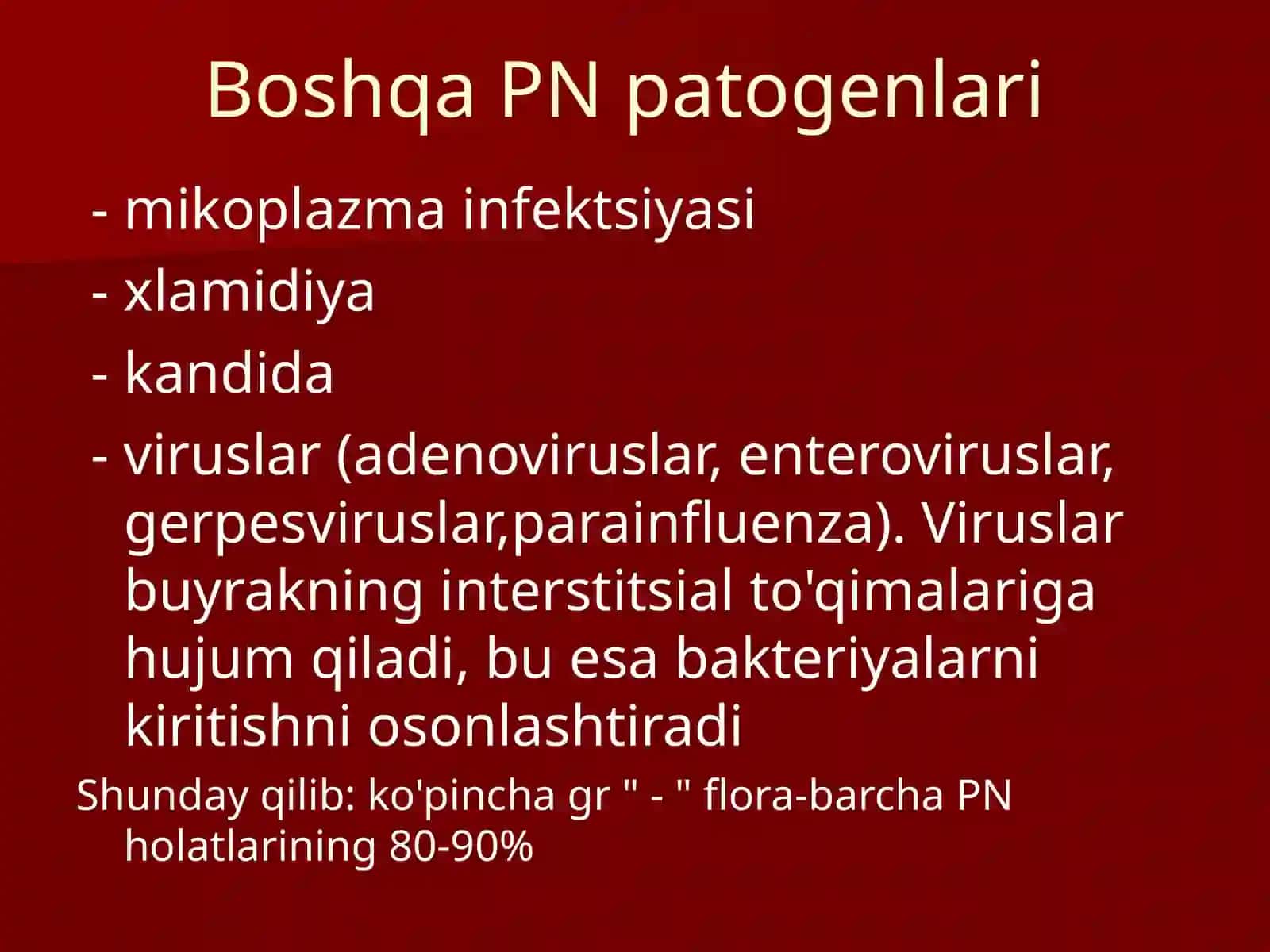Piyelonefritning etiologiyasi 4