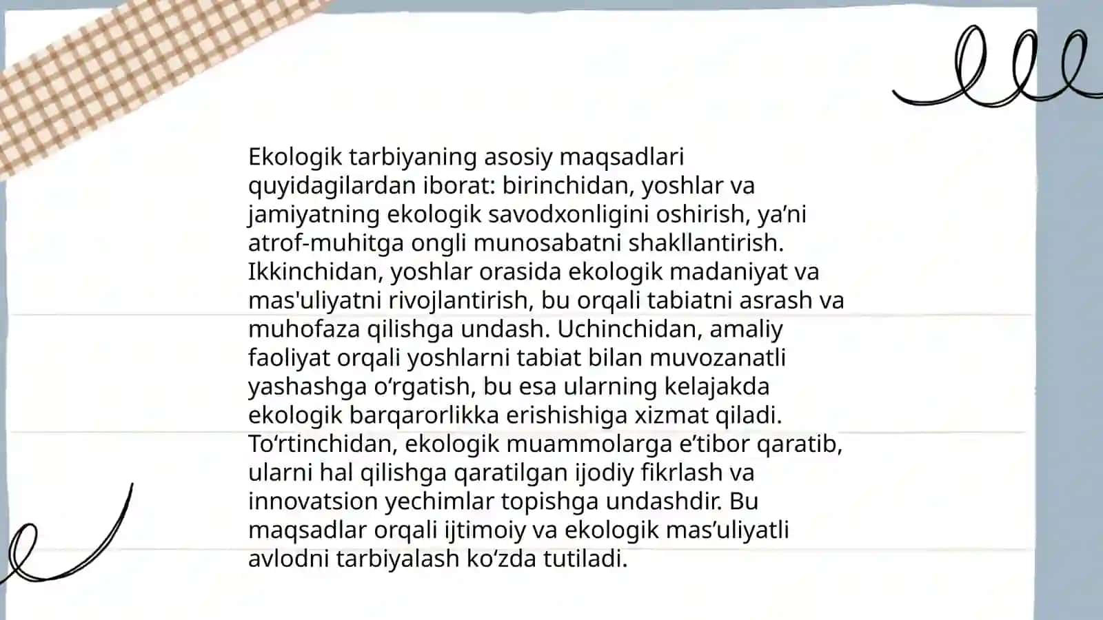 Boshlang'ich sinf o'quvchilariga ekologik tarbiya berishning maqsad va vazifalari 4