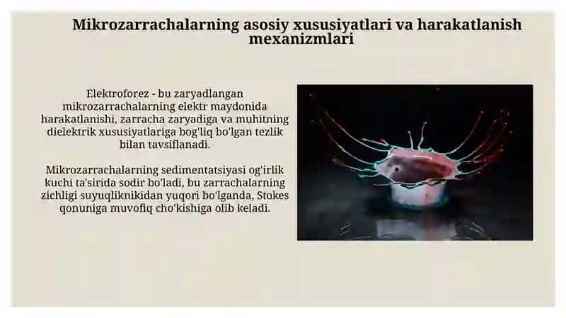 Mikrozarrachaning erkin harakati 4