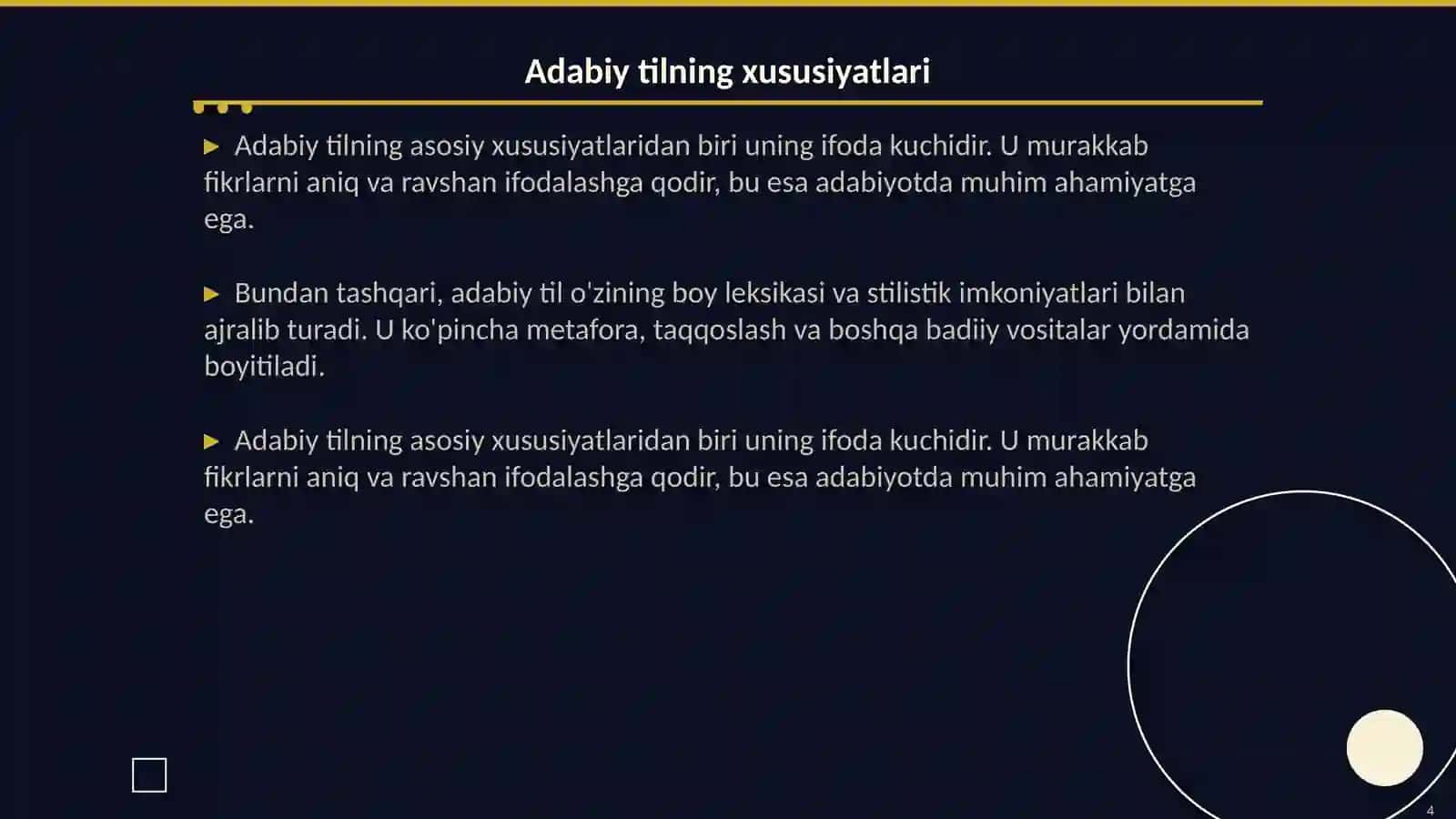 Adabiy til -Madaniy til 4