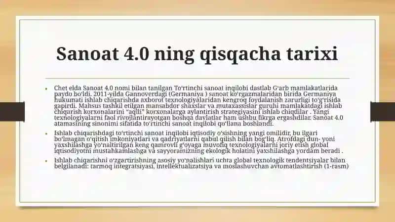 Sanoat 4.0 texnologiyasi 4