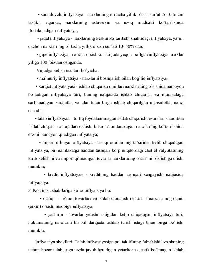 Inflyatsiya tushunchasi va turlari. 4