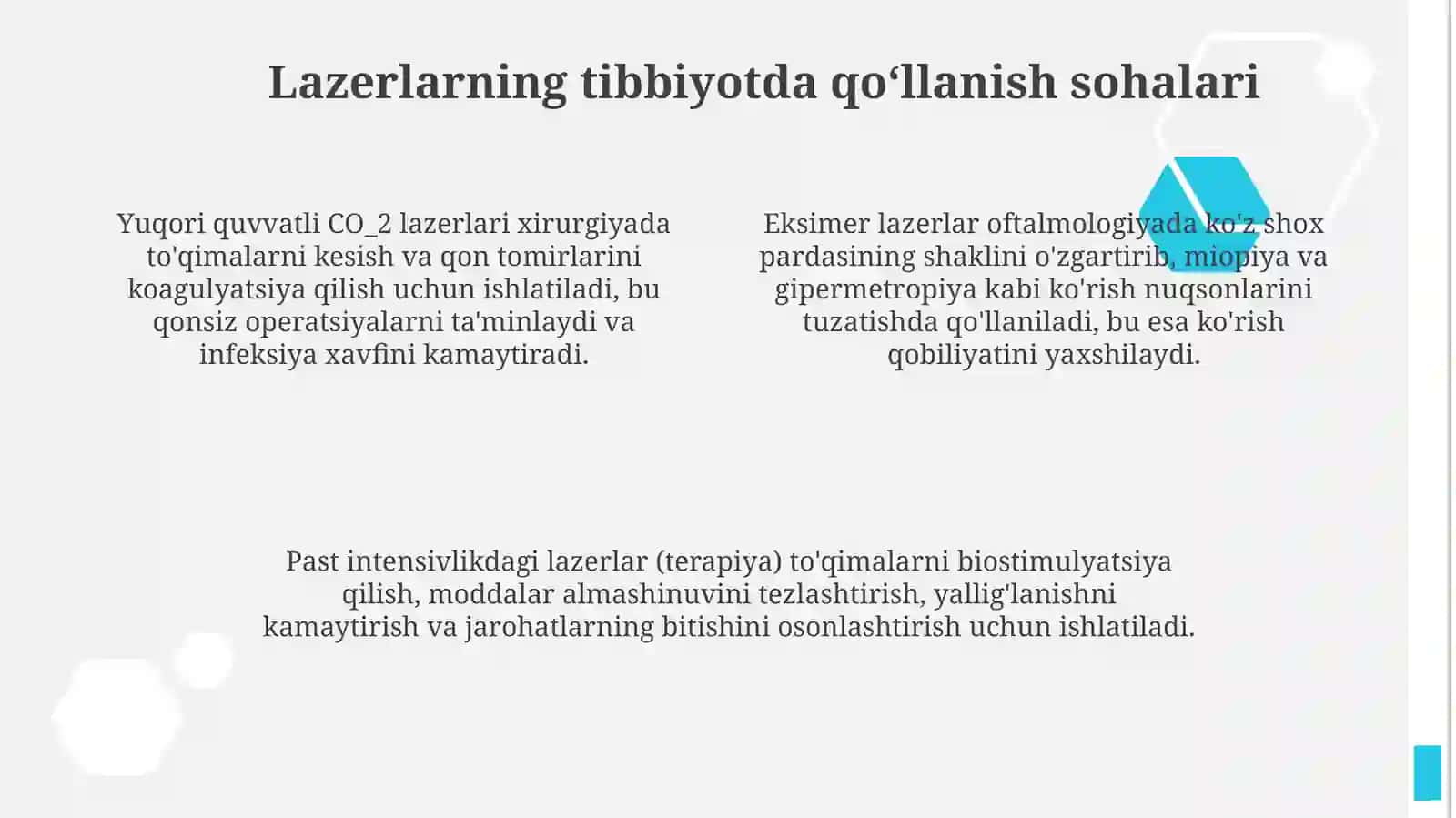 Lazerlar: tibbiyotda qo‘llanish 4