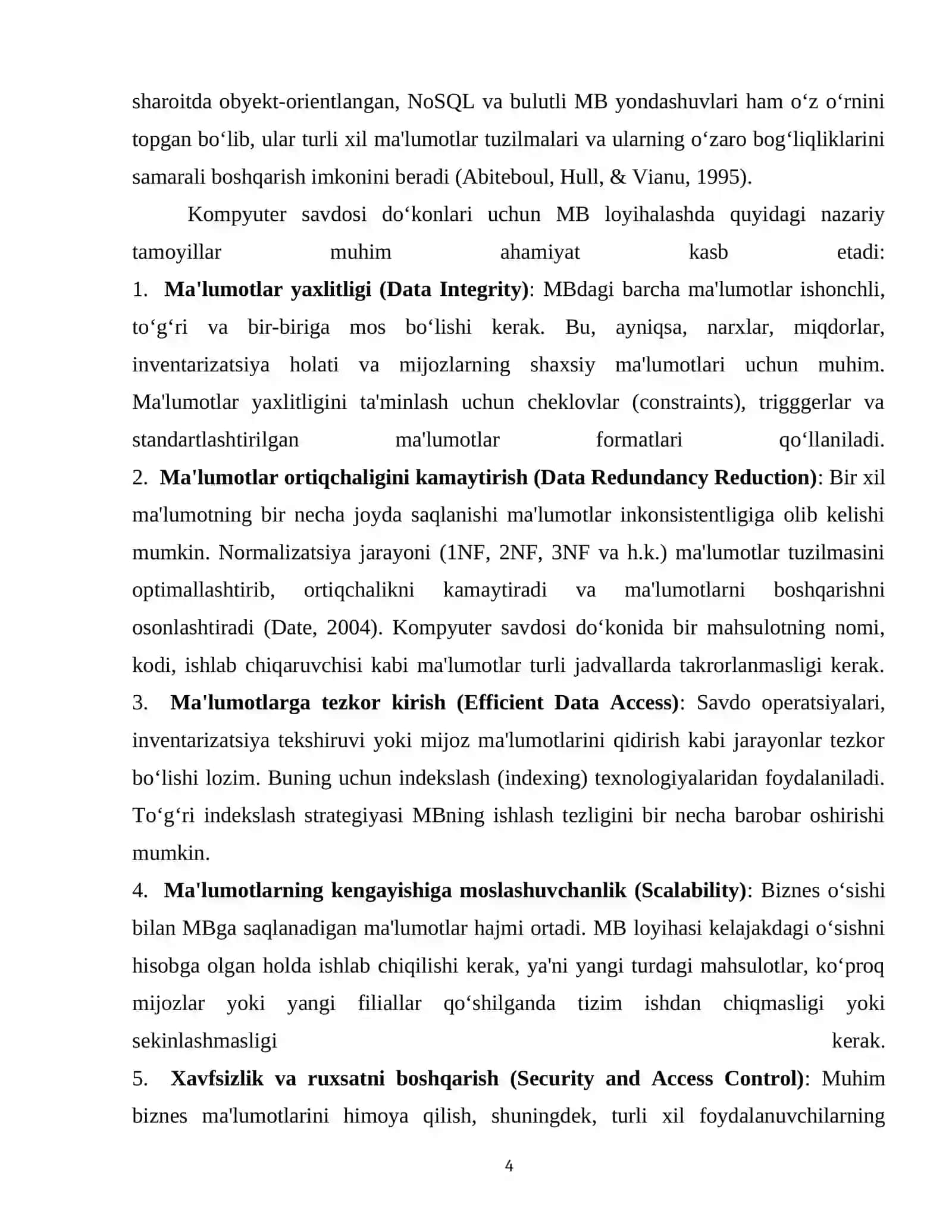 Kompyuter savdosi doʻkoni ma'lumotlar bazasini yaratish 4