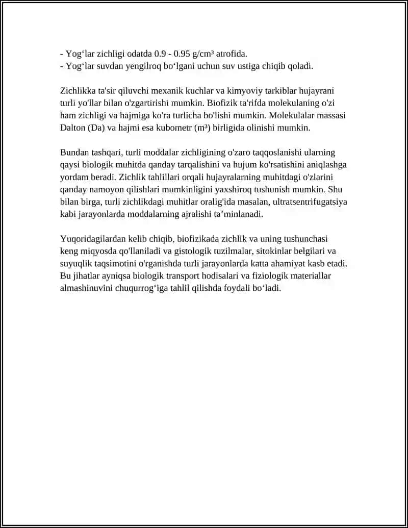BIOFIZIKADAN ZICHLIK 4