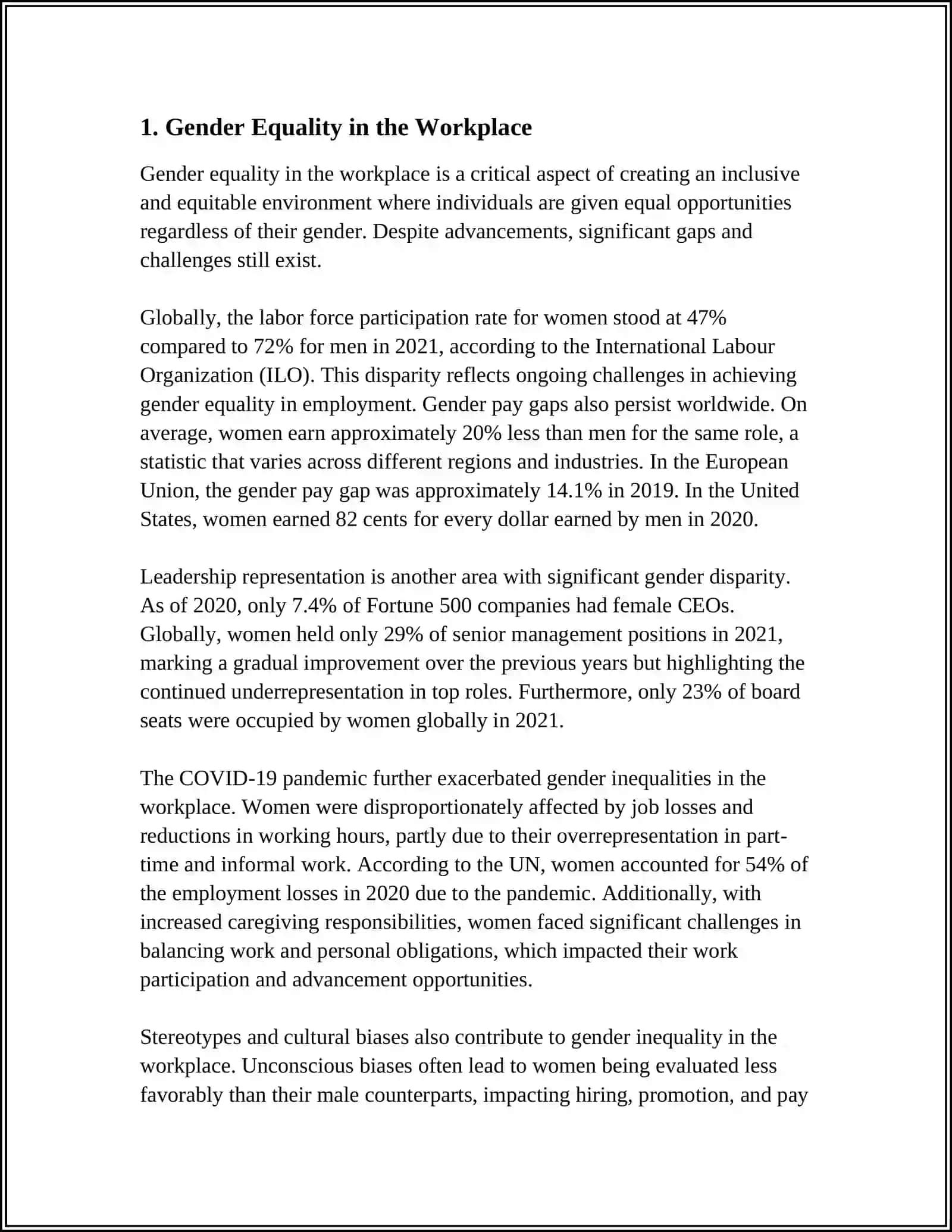 THE EQUIVALENCE OF GENDER 4
