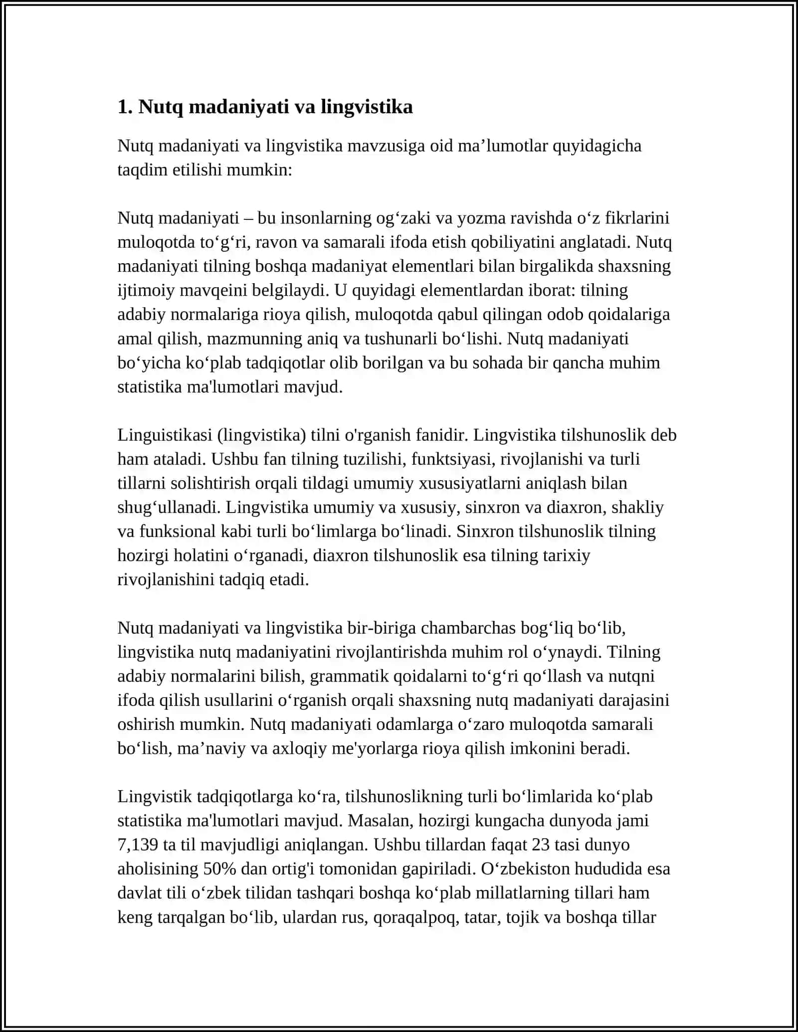 Nutq madaniyati va lingvistika 4