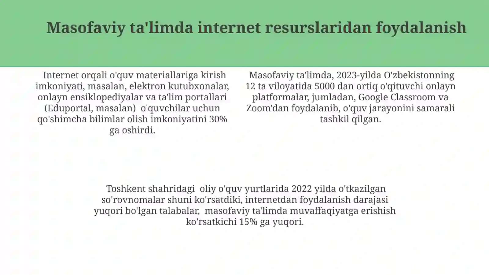 Internetdamaʼlumotqidirish.Internetdanmasofaviytaʼlimnitashkilqilishdafoydalanish 4