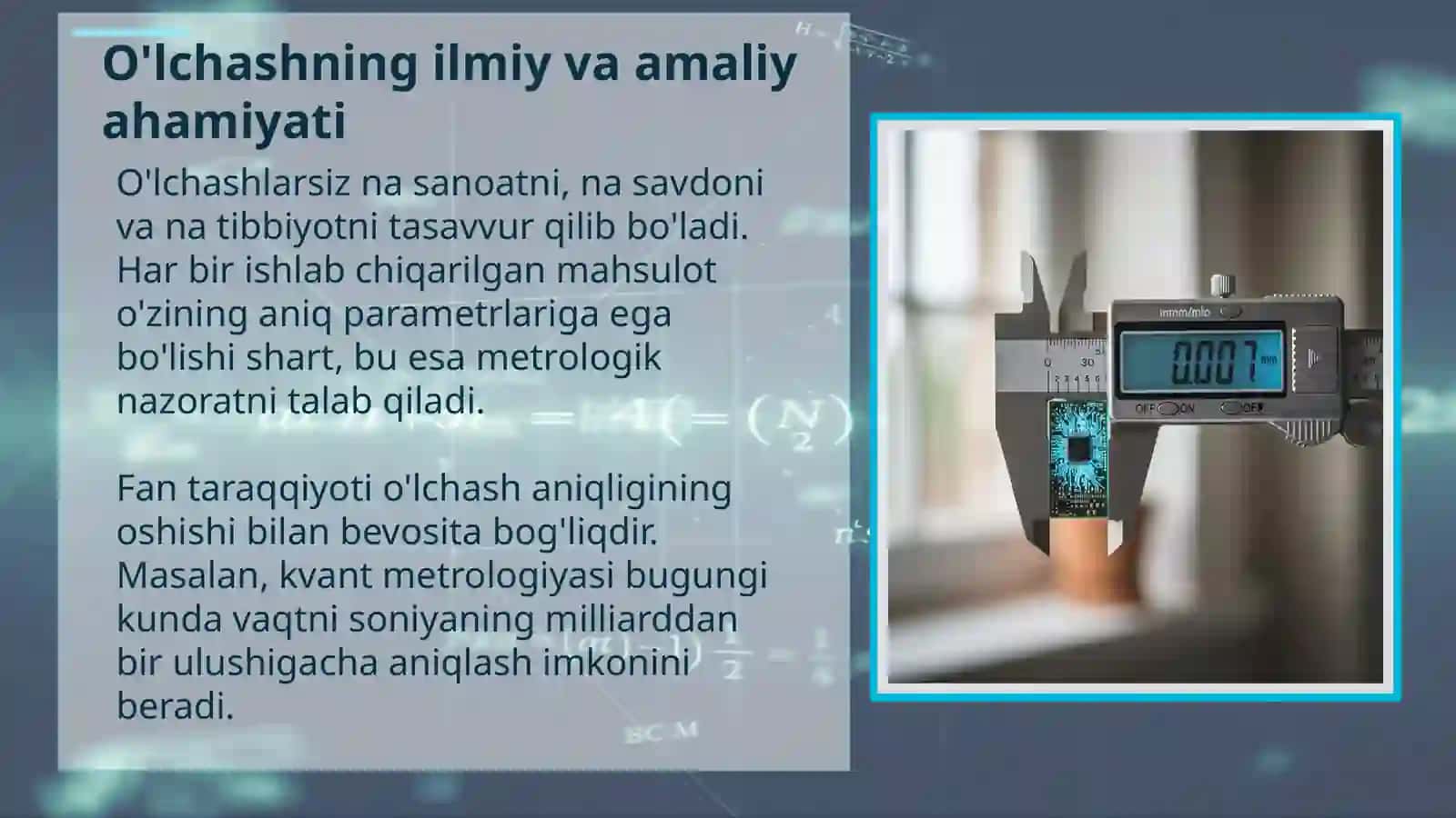 Metrologiyaning asosiy postulatlari: Kirish 4