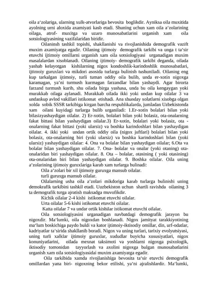 Oila va nikox sotsiologiyasi 4