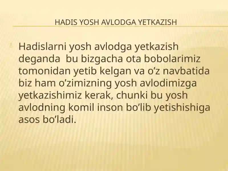 Hadislarning ta’lim bilan bog’liqligi 4
