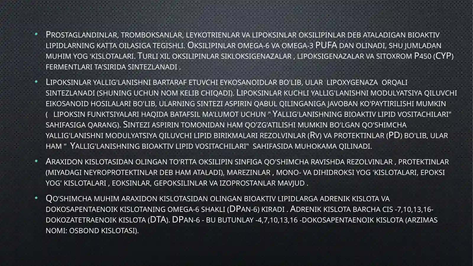 Eykozanoidlar: Paydo Bo'lishi, Mexanizmi, Turlari va Ta'siri 4