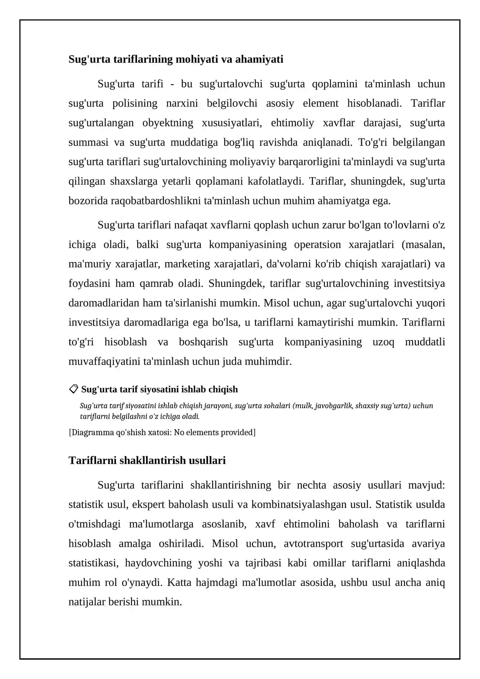 Sug'urtada tarif siyosati 4