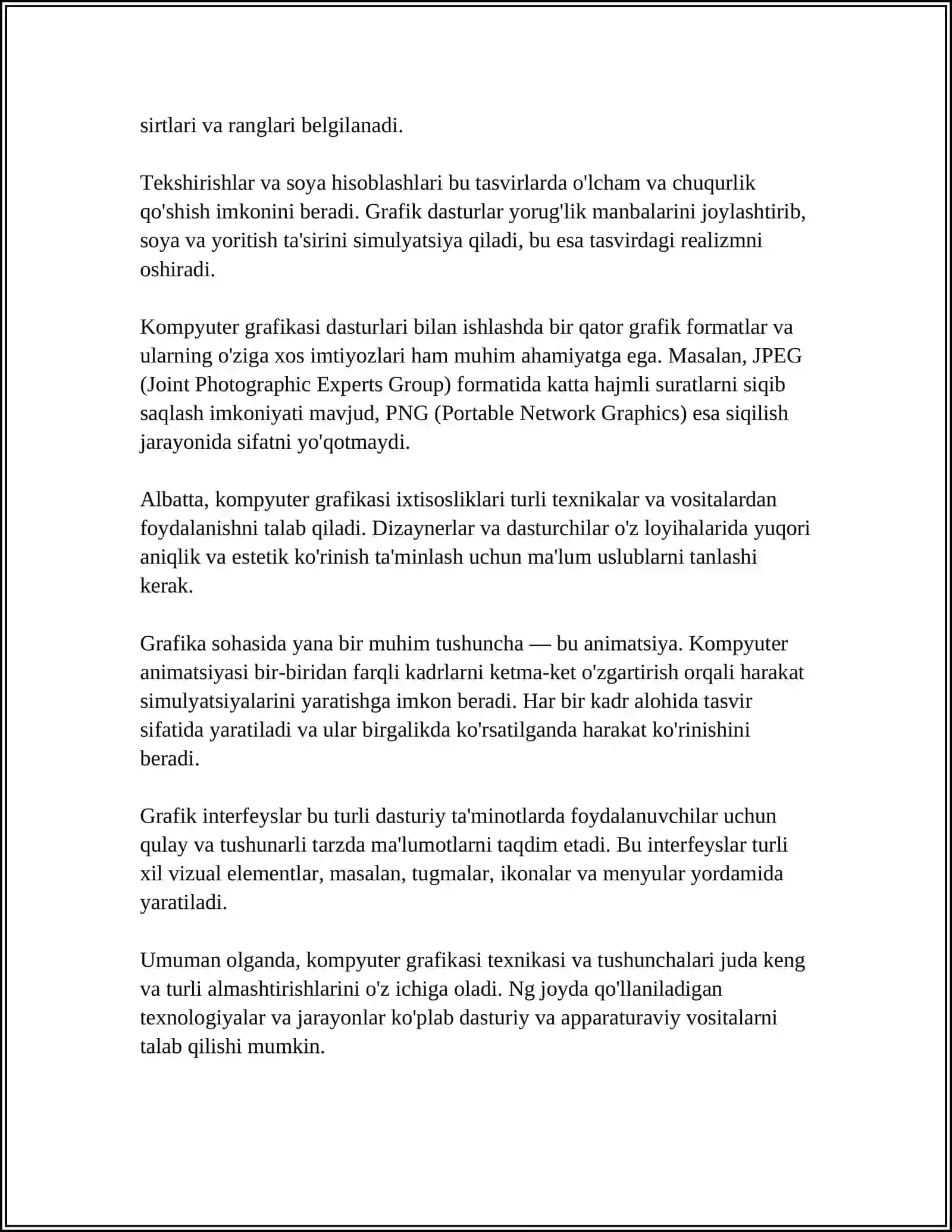 "KOMPYUTER GRAFIKASI VA UNING TURLARI" 4