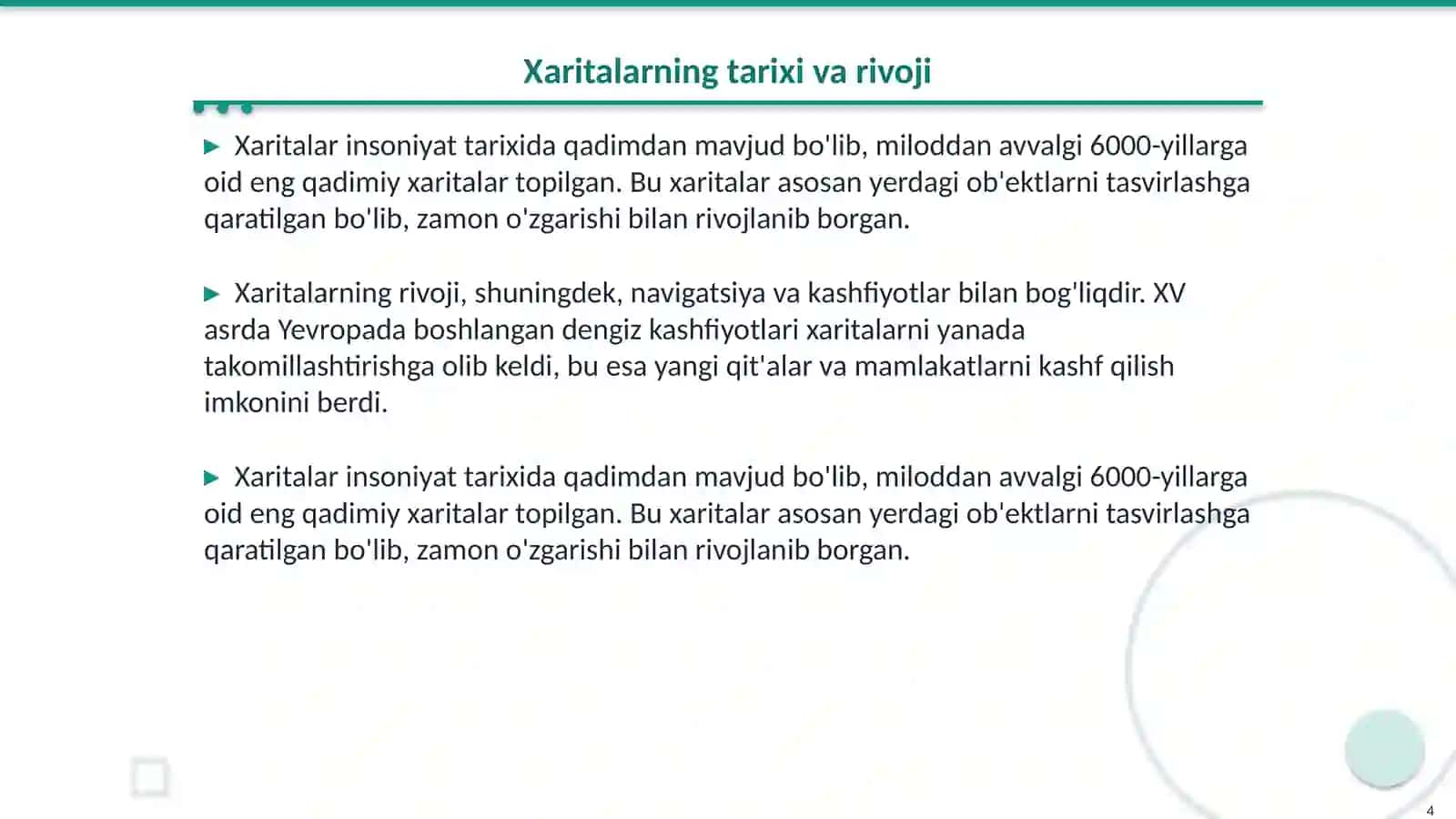 Xaritalar, Atlaslar, Kalendarlar va izohli lugʻatlar 4