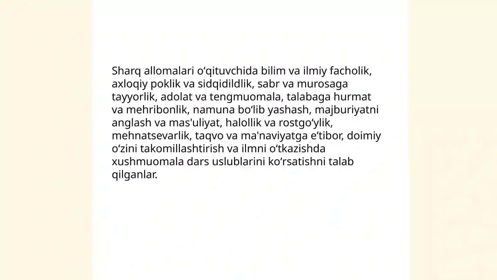 Sharq mamlakati allomalarining oʻqituvchilik kasbiga oid ilk qarashlari 4