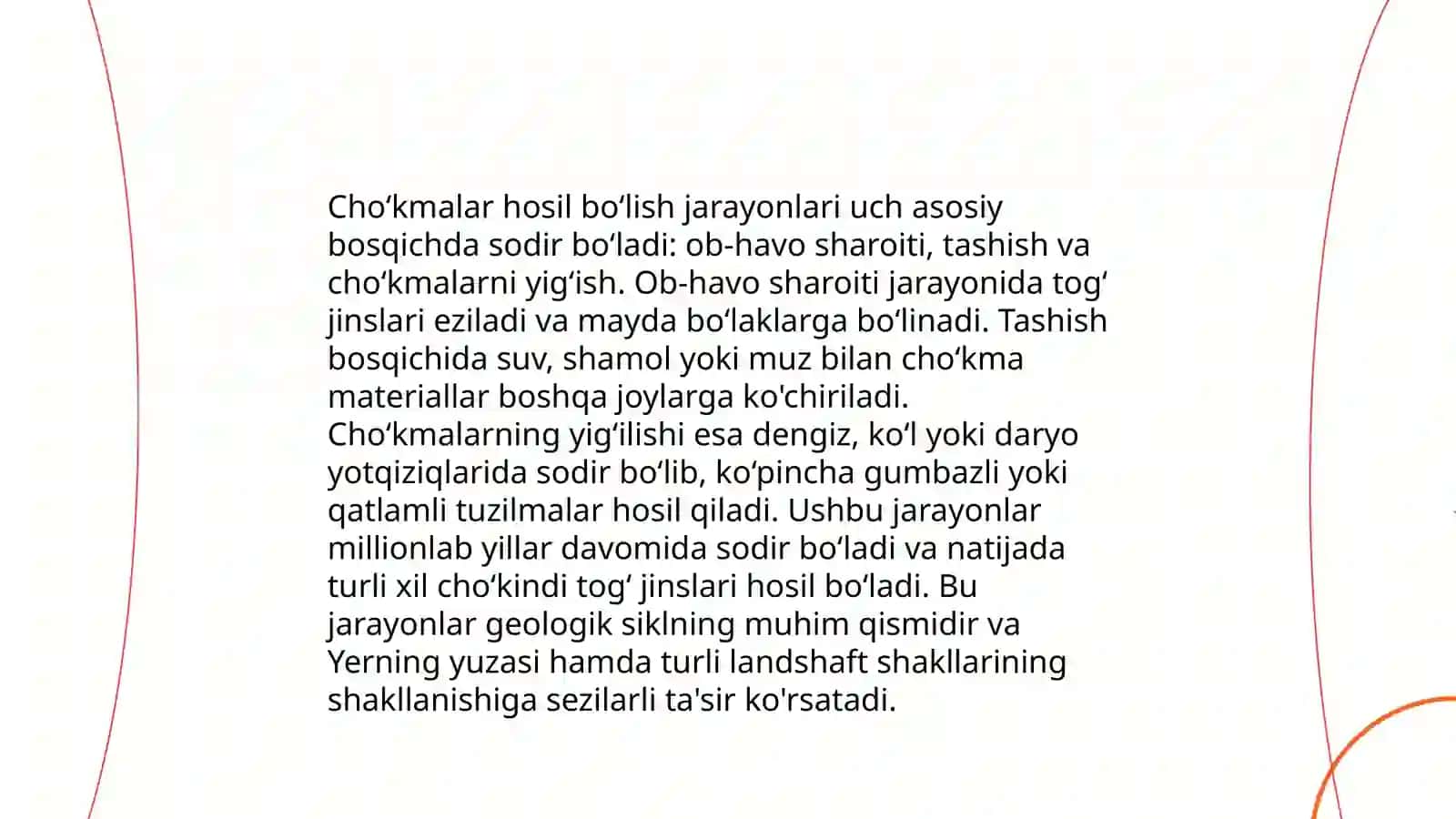 Cho‘kmalarni hosil bo‘lishi va erishi 4