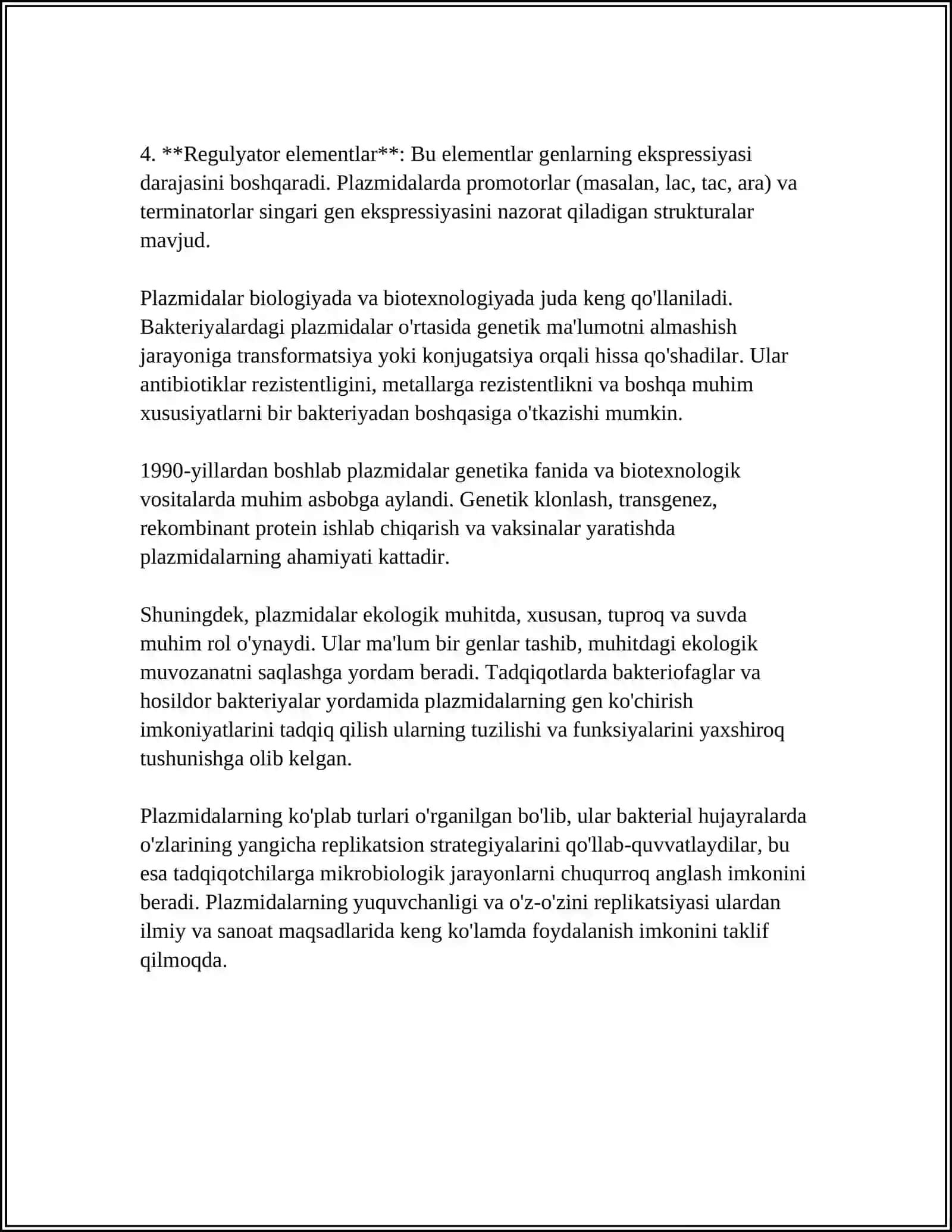 BAKTERIYALARNING PLAZMIDALAR VA MOBIL ELEMENTLARI 4