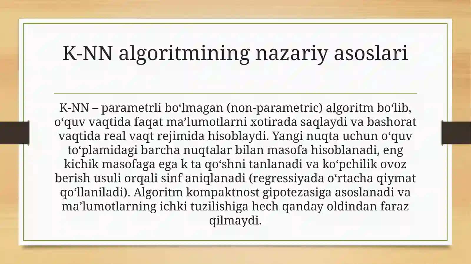 K-NN algoritmining masofa metrikalari (Euclidean, Manhattan) 4