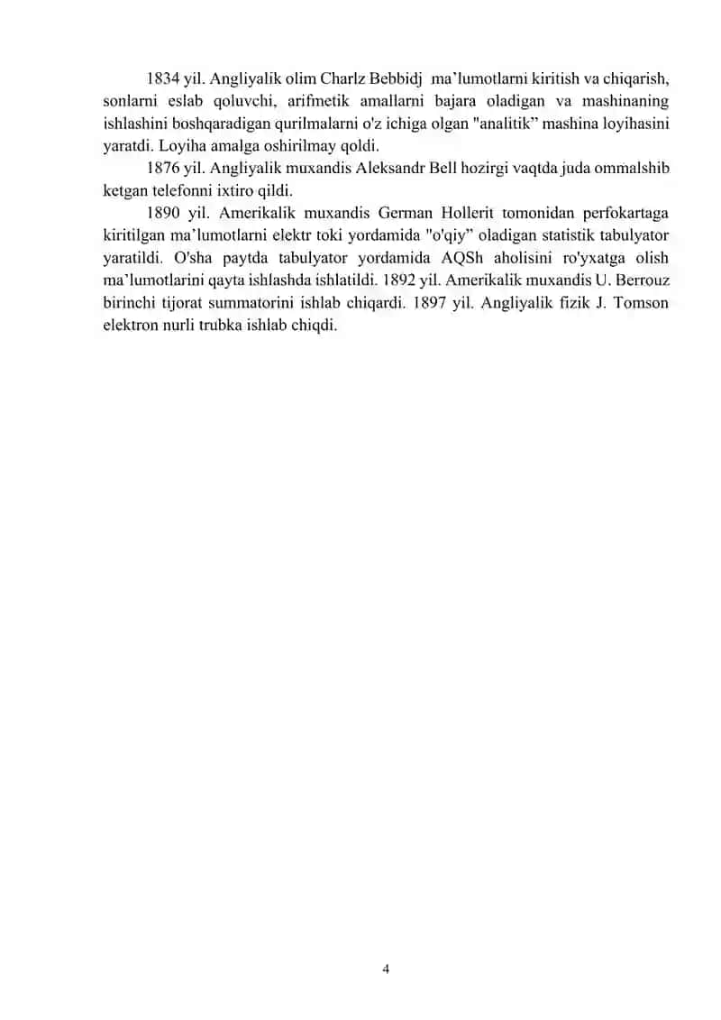 Hisoblash texnikasining rivojlanish tarixi 4