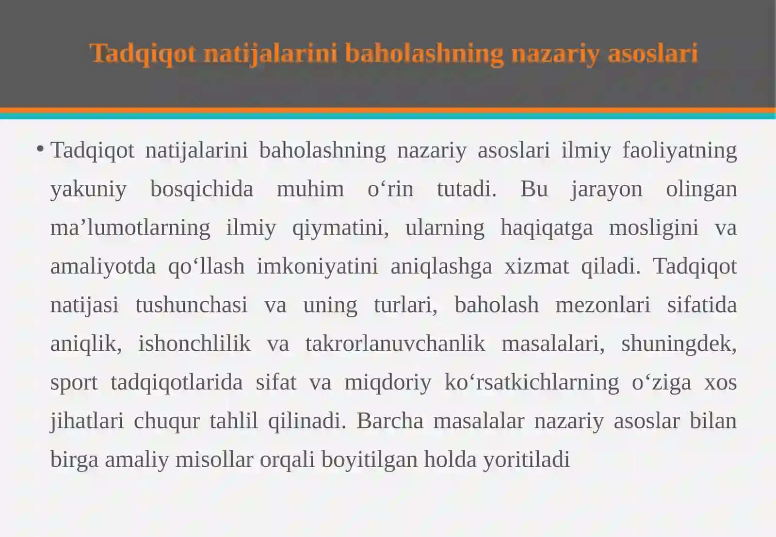 Tadqiqot natijalarini baholash 4