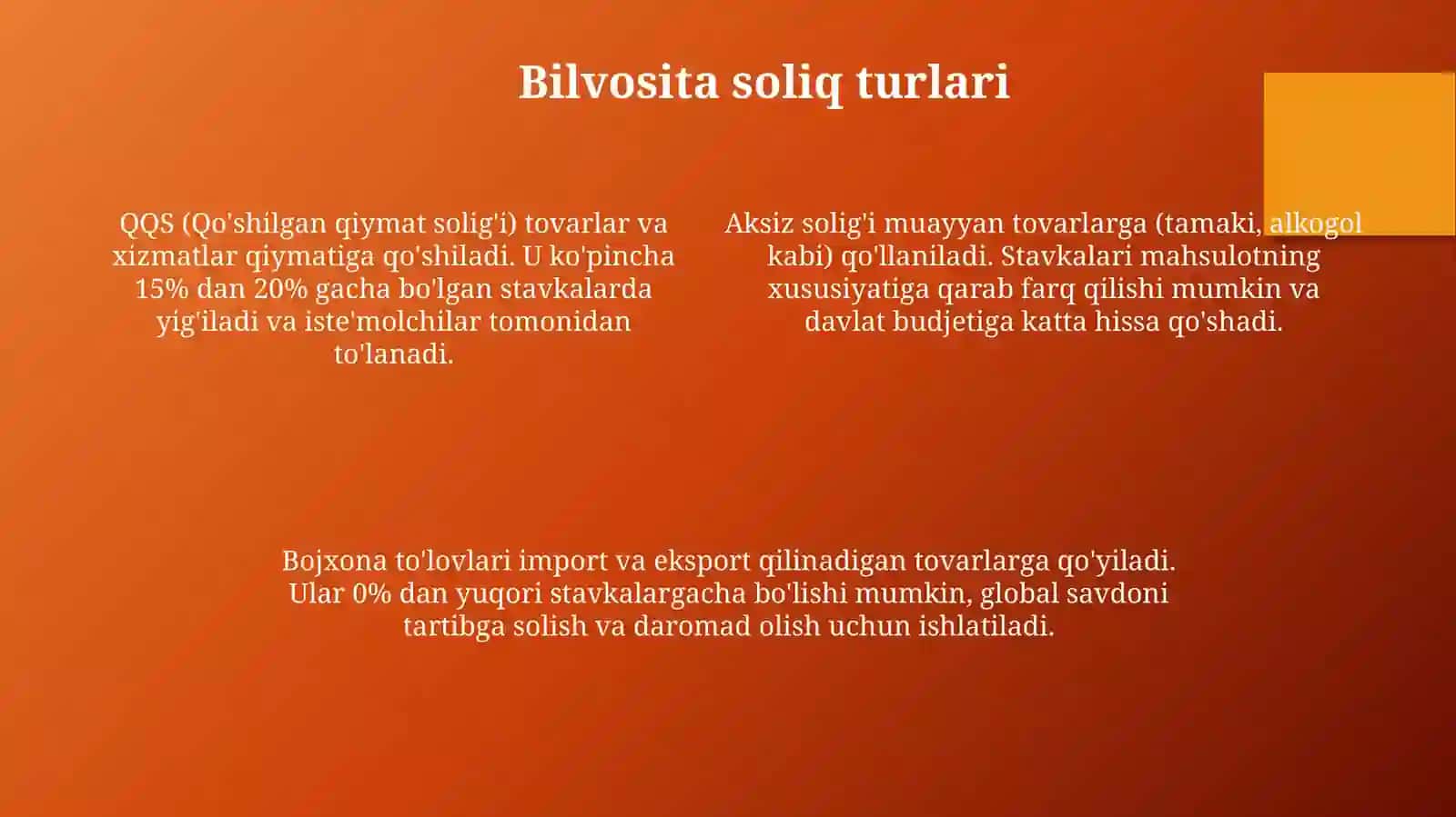 Bevosita soliqlar va ularning xususiyatlari 4