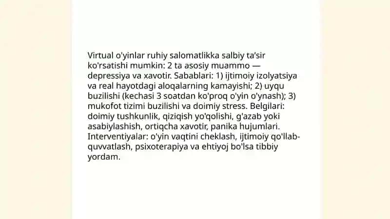 Virtual o'yinlarning asoratlari 4