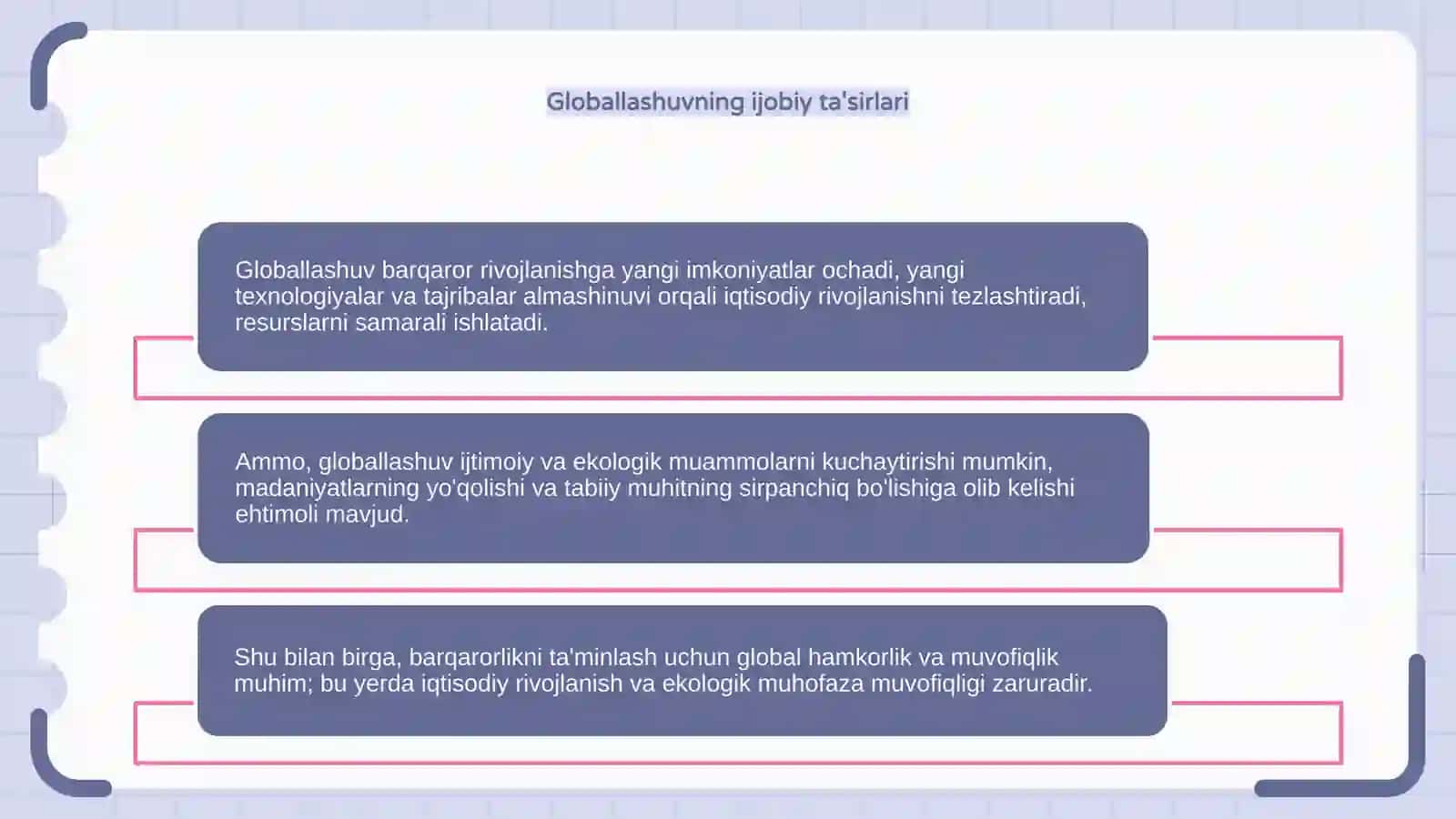 Globallashuvning ijobiy va salbiy yoʻnalishlari 4