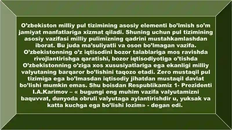 O'zbekiston Respublikasi valyuta tizimi 4