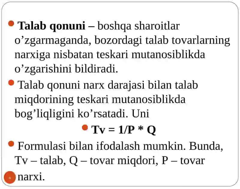 Talab va taklif elastikligi 4