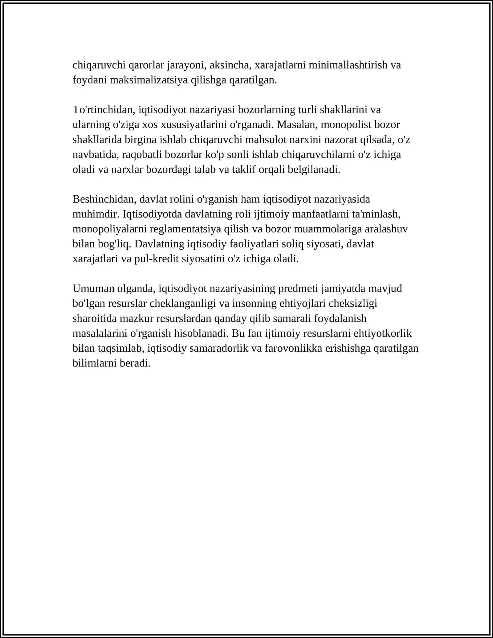 IQTISODIYOT NAZARIYASI FANINING PREDMETI VA VAZIFALARI 4