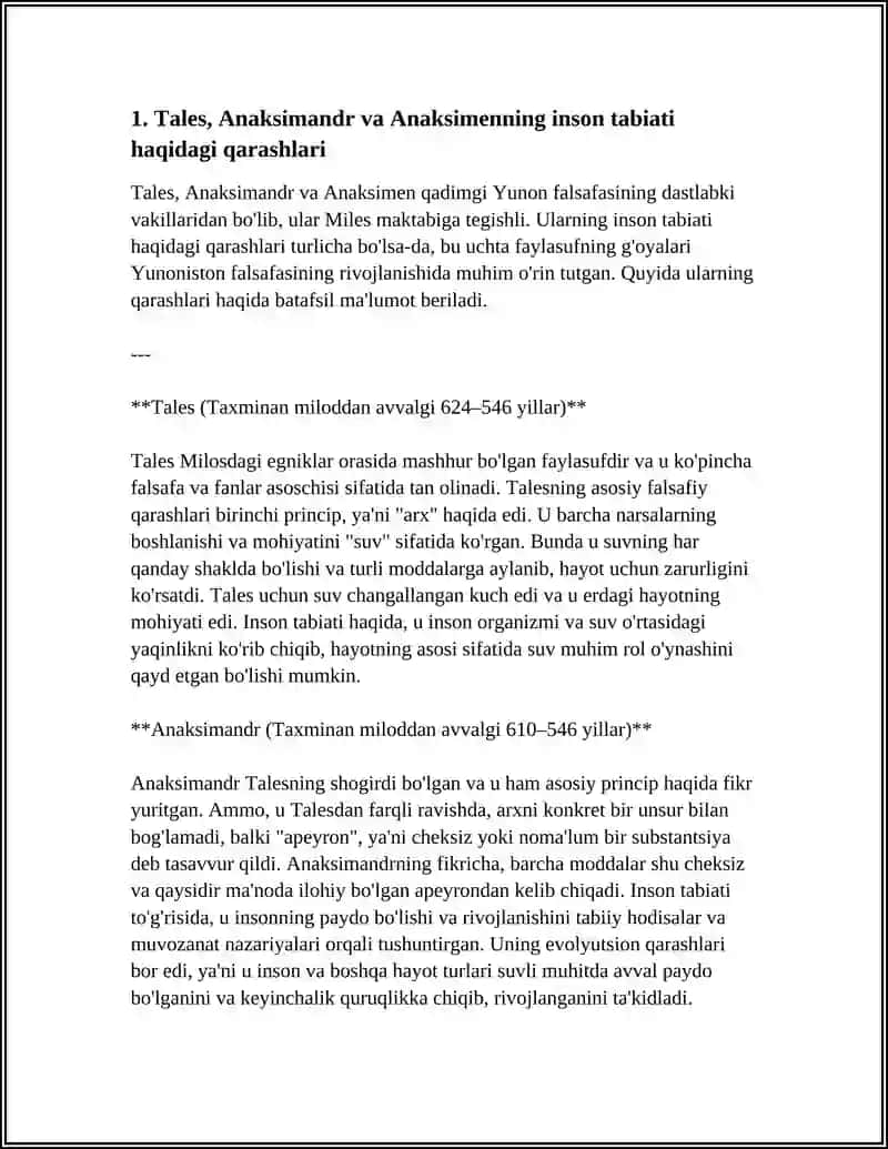 MUSTAQIL ISH Mavzu: VII–V ASRLARDA PSIXOLOGIYA RIVOJLANISHIGA HISSA QO‘SHGAN OLIMLAR. ARISTOTELNING PSIXOLOGIYA FANIGA DOIR QARASHLARI 4
