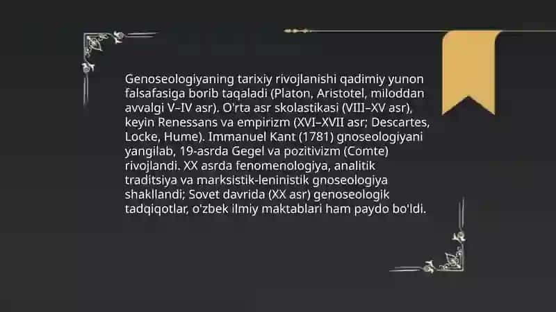 Bilish falsafasi.Genoseologiya 4