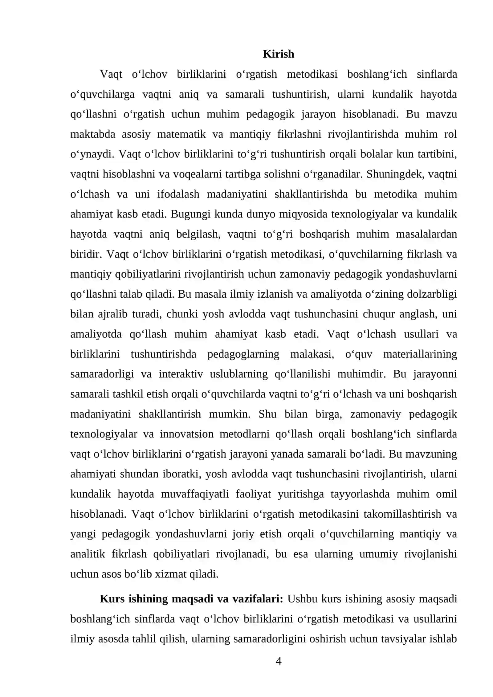 MATIMATIKA VA UNI OʻQITISH METODIKASI 4