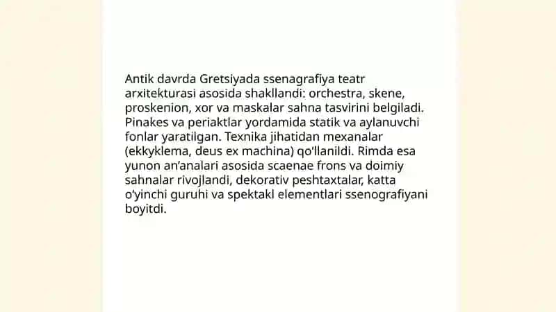 Ssenagrafiyaning yuzaga kelishi 4