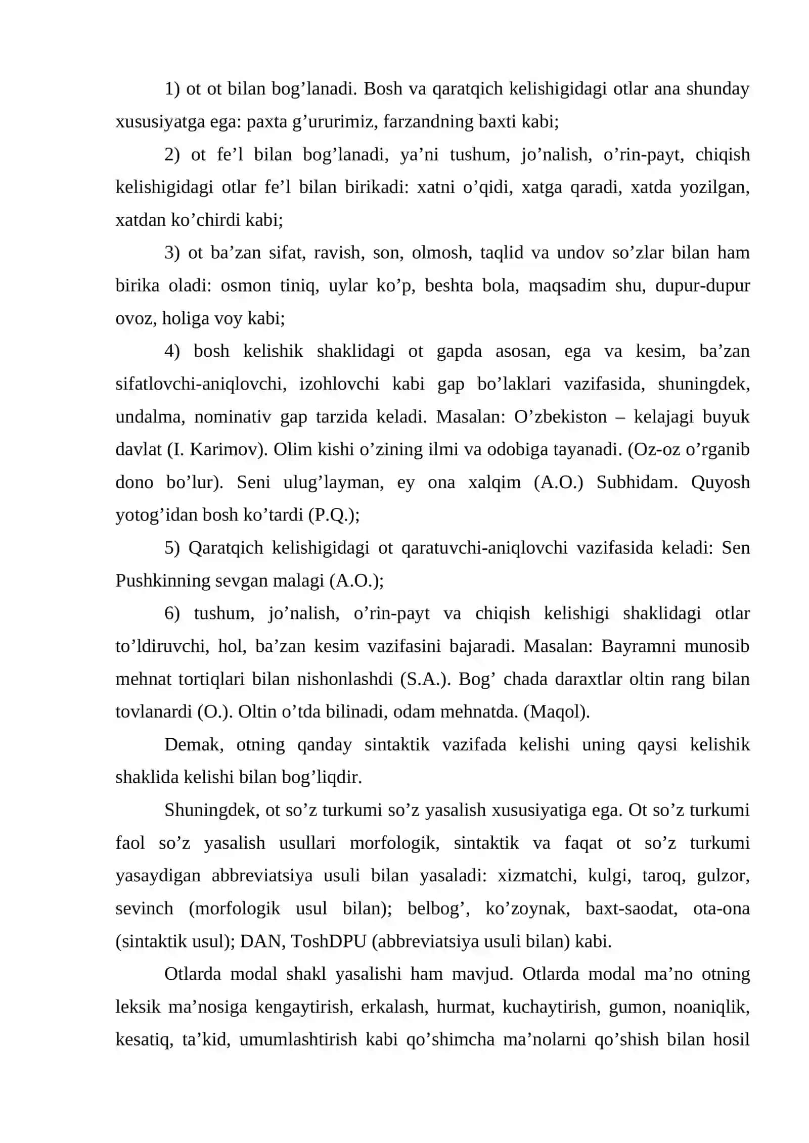 Otlarning ta'rifi va leksik garamatik xususiyatlari 4