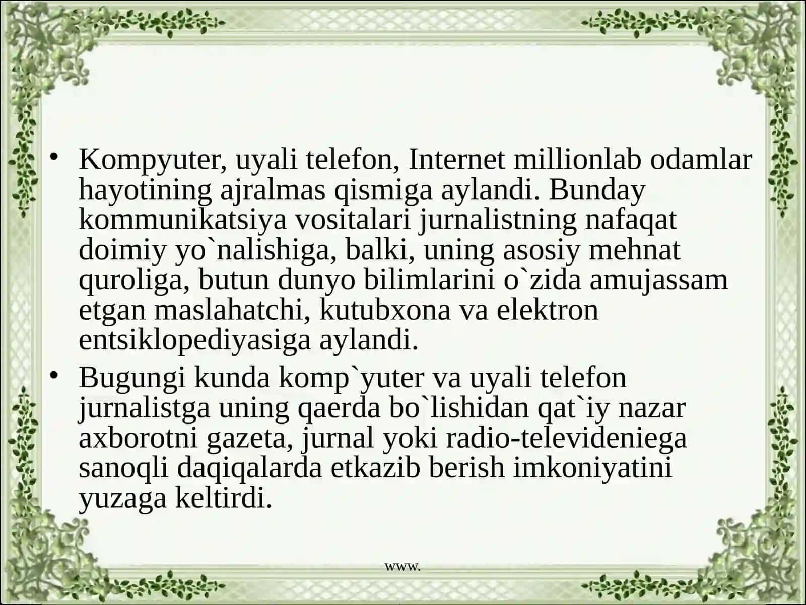 O’zbekistonda ommaviy axborot vositalari 4
