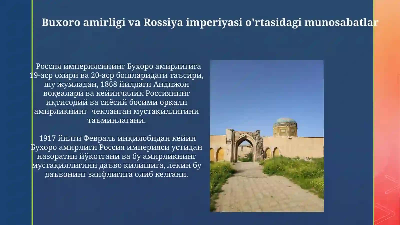 Buxoro viloyatida 1917-1924 yillardagi ijtimoiy-iqtisodiy o'zgarishlar 4