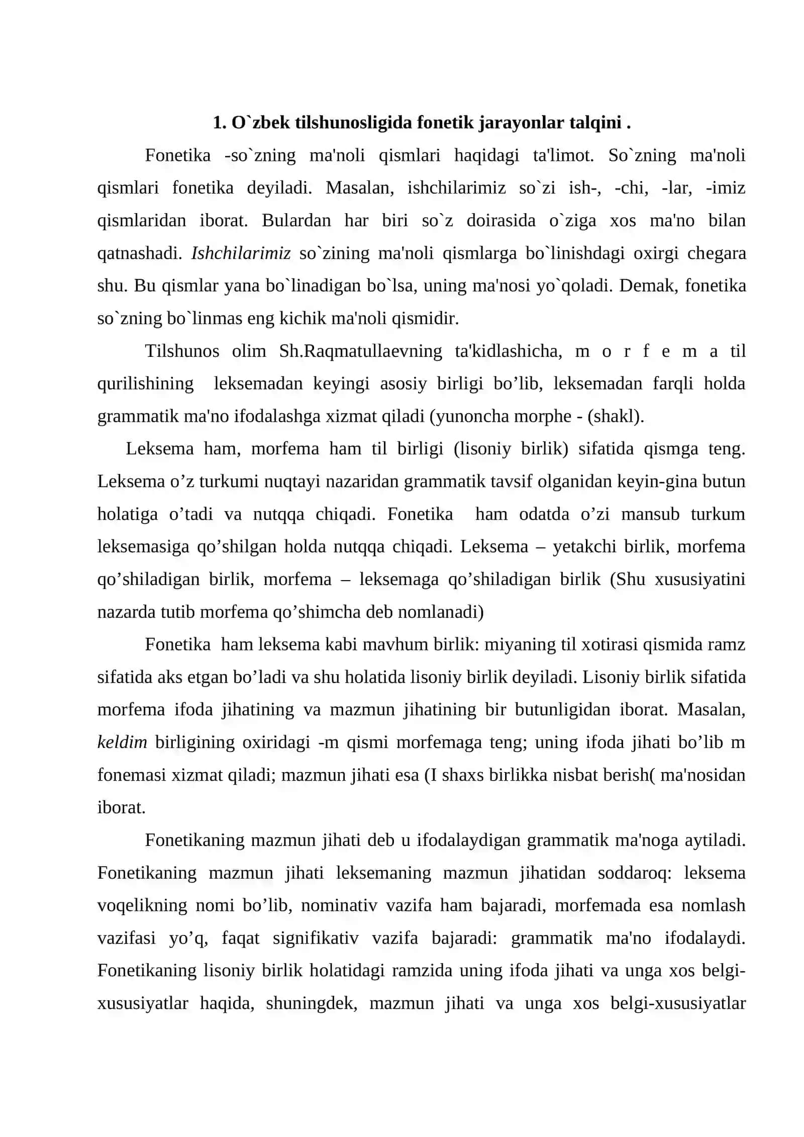 O`ZBEK TILSHUNOSLIGIDA FONETIK JARAYONLAR 4
