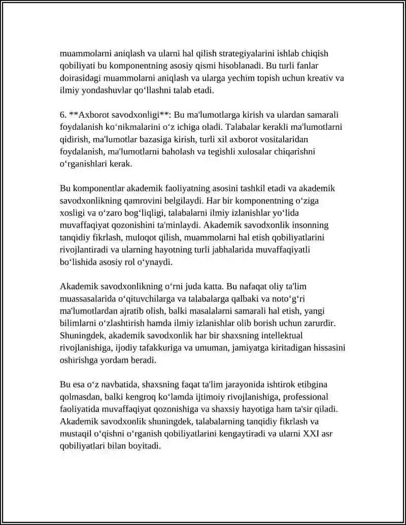 AKADEMIK SAVODXONLIK VA UNING O'RNI 4