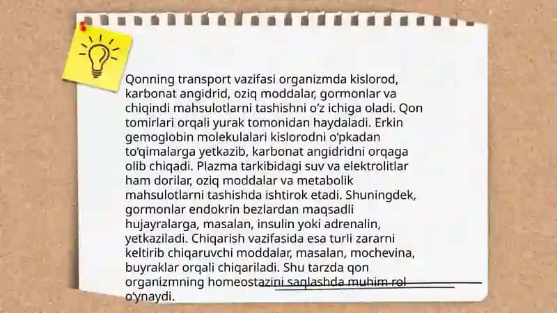Qonning vazifasi 4