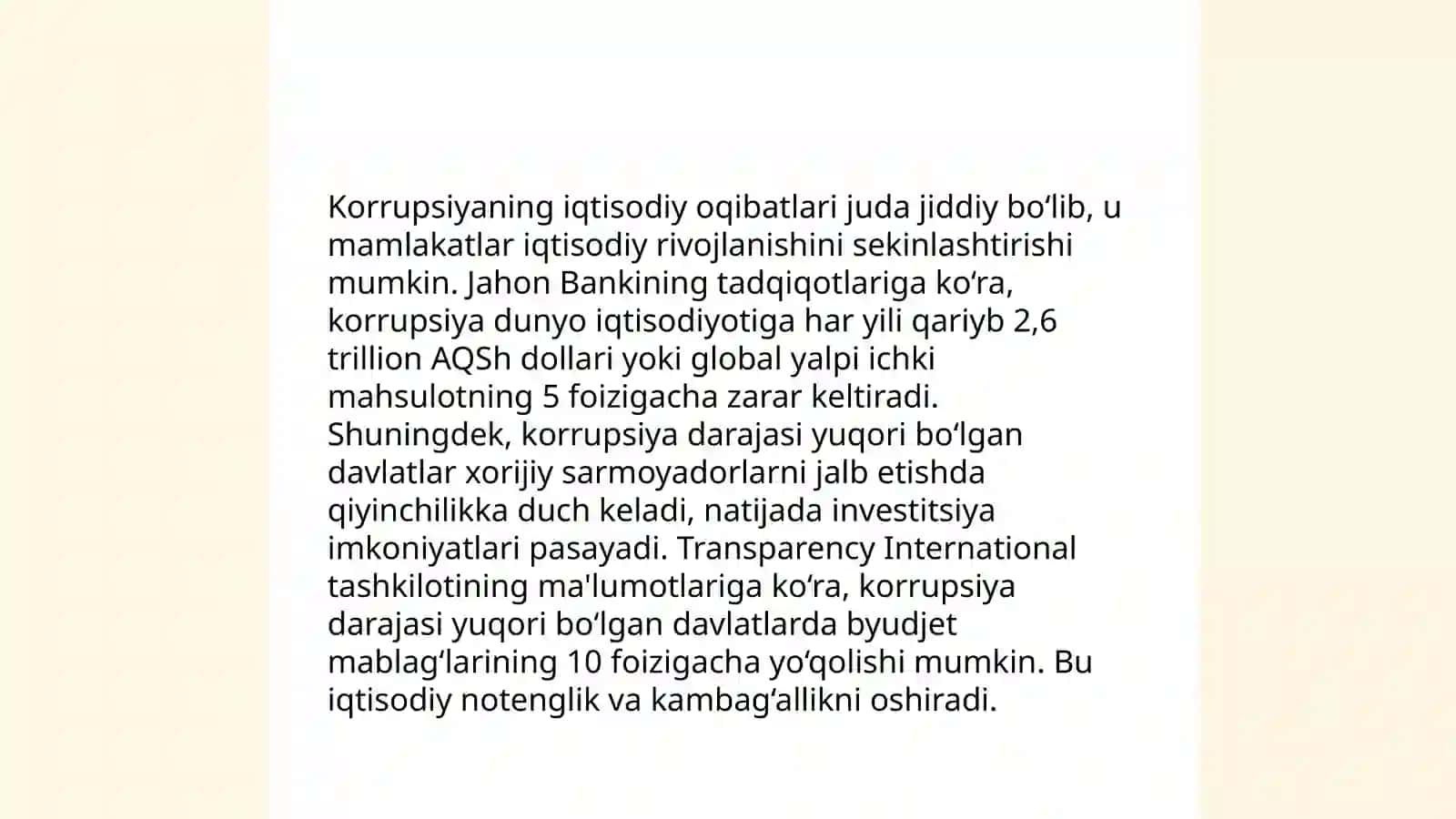 Korrupsiyaning sabablari va ularning echilishi 4