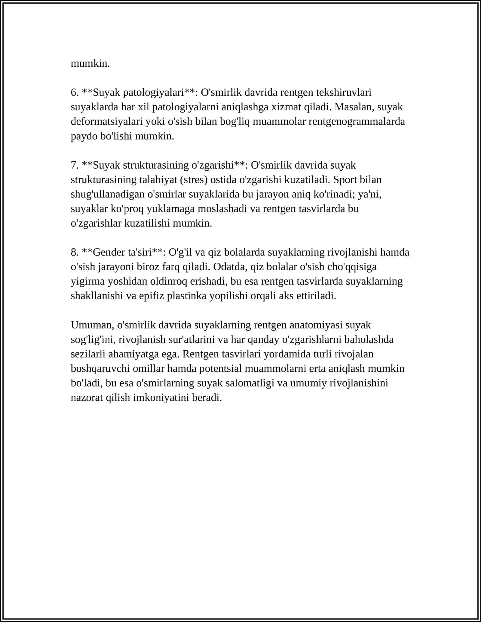 SKELET SUYAKLARINING RENTGENANATOMIYASI SKELETNING RIVOJLANISH ANOMALIYALARI 4