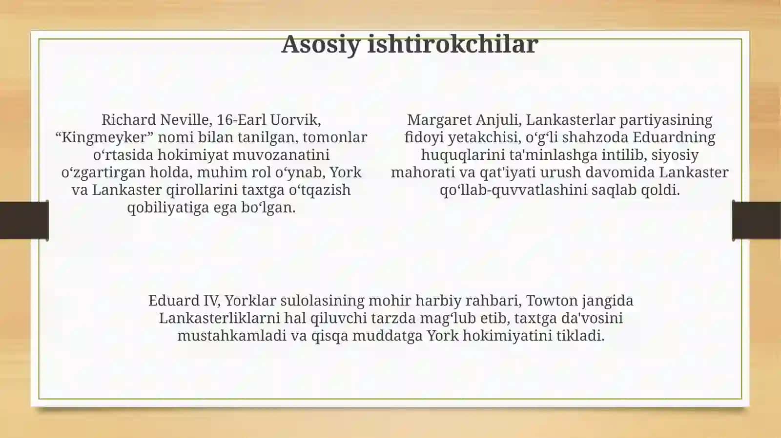 Qizil va Oq gullar urushi 4