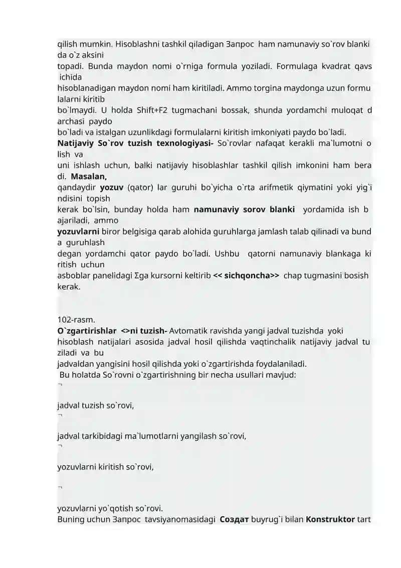 Berilganlar bazasida so'rovlar bilan ishlash jarayonlari 4