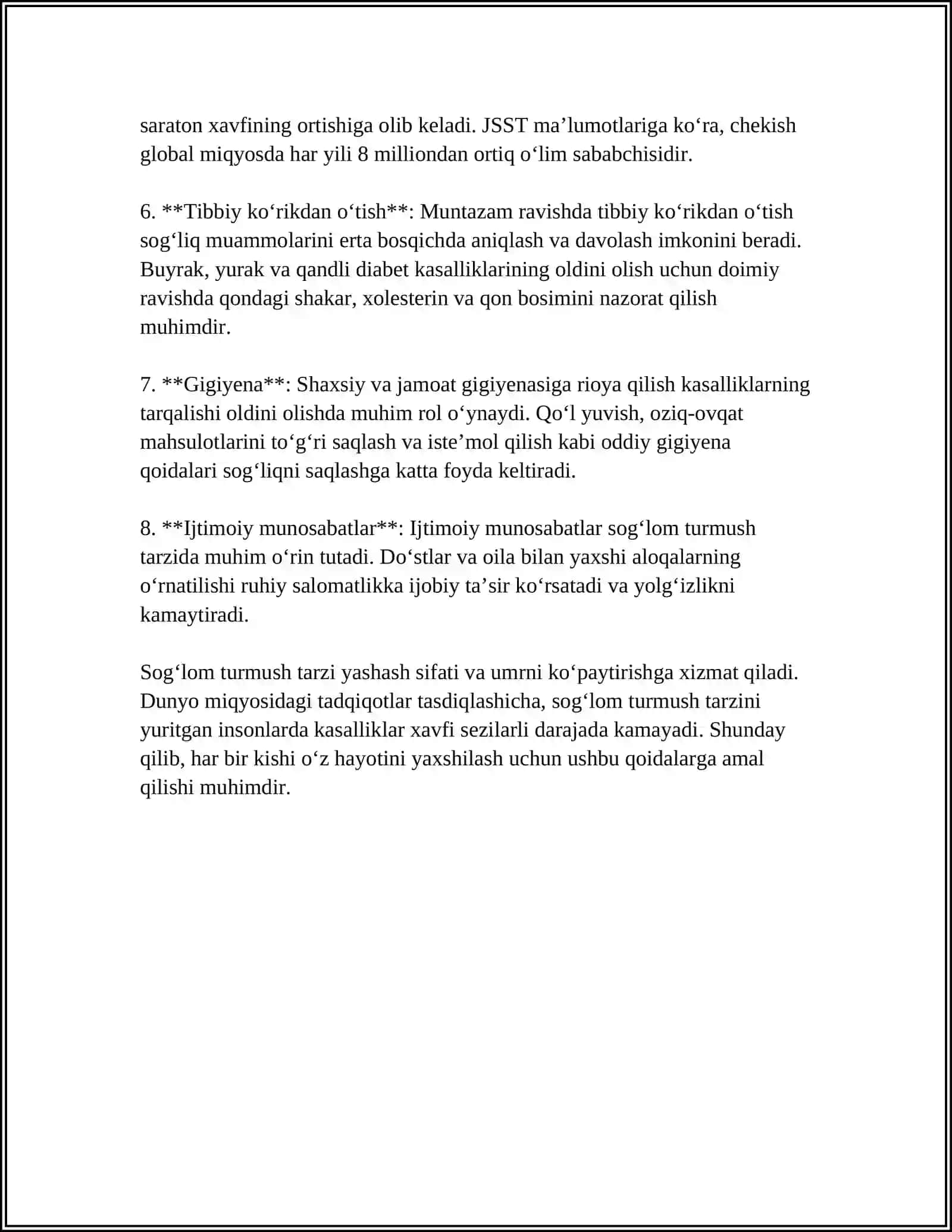 INSON SALOMATLIGINING ASOSIY OMILLARI VA SABABLARI 4
