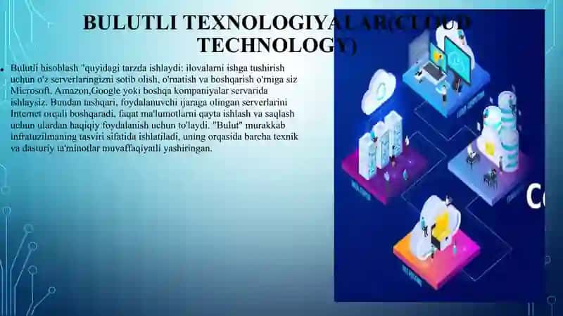 Bulutli texnologiyalar va ular bilan ishlash 4