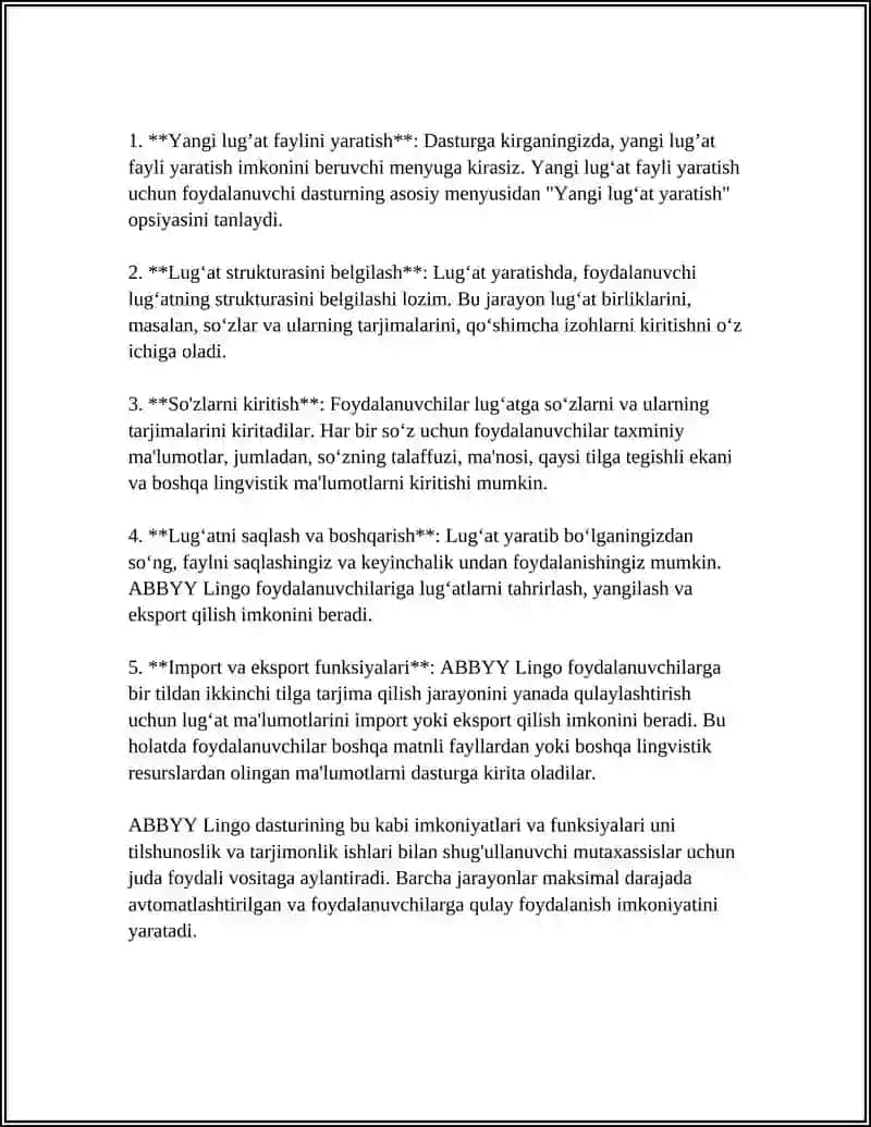 ABBYY LINGO DASTURIDA LUGʻATLARNI YARATISH VA TAHRIRLASH 4