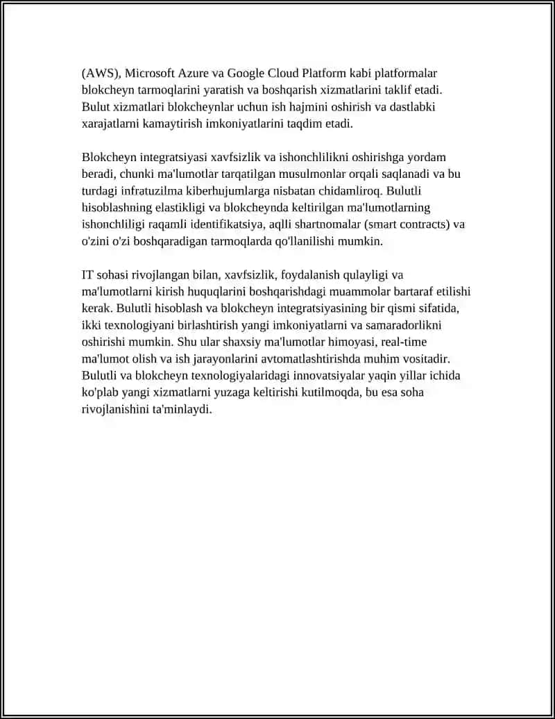 BULUTLI VA BLOKCHEYN TEXNOLOGIYALARI BILAN ISHLASH 4